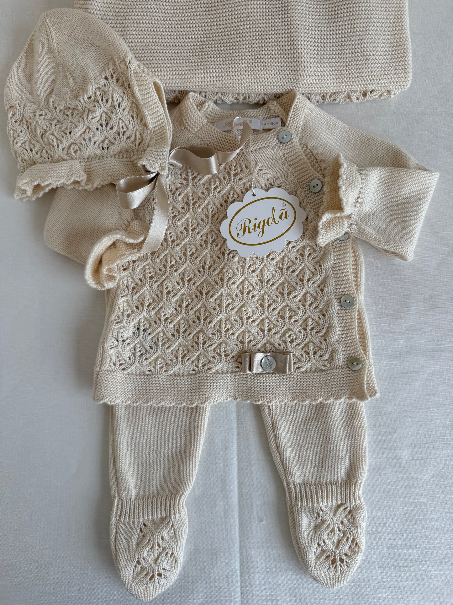 Conj: camisola, calça e touca tricô 🧶 Rigolã