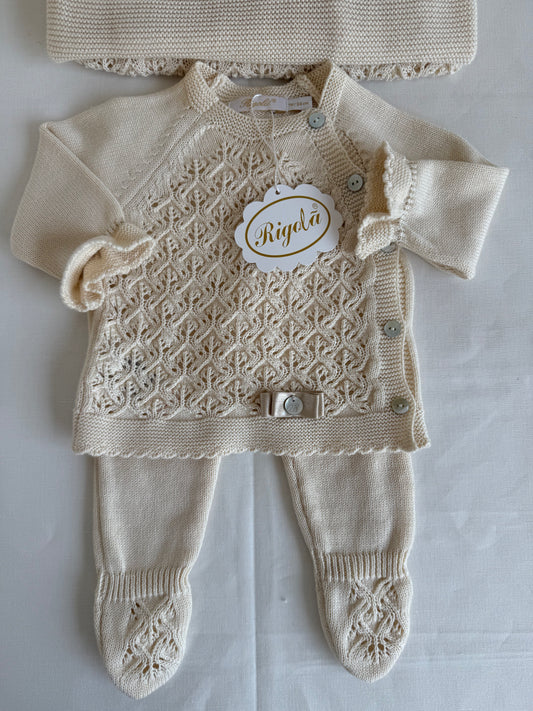 Conj: camisola, calça e touca tricô 🧶 Rigolã