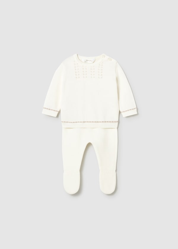 Conjunto calças com pés e camisola tricô Mayoral 1502