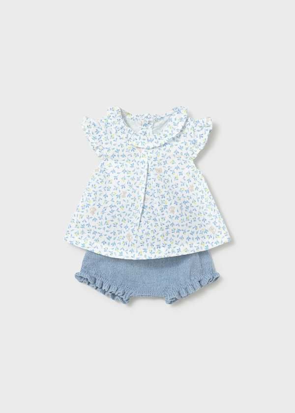 Conjunto tapa fralda e blusa com folho Mayoral 1288